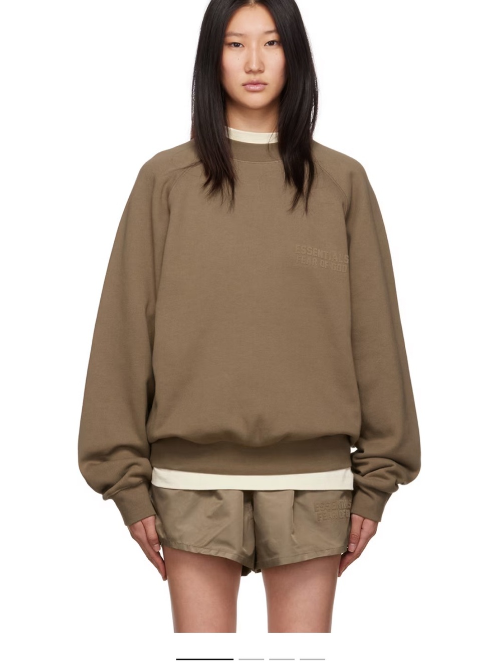 Fear of God Essentials Crewneck Sweatshirt (Brown/Wood color)
